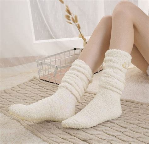 fluffy knee socks|knee length soft top socks.